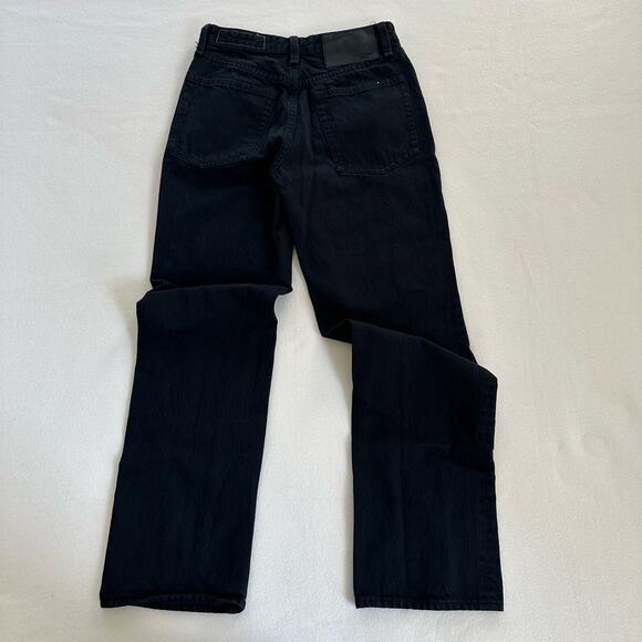 Rag & Bone Black Denim 100% Organic Cotton Maya High-Rise Straight Size 25x29 - Picture 3 of 12
